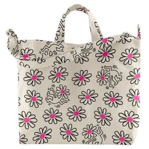 BAGGU X Keith Haring Flower Recycled Cotton Horizontal Zip Duck Bag